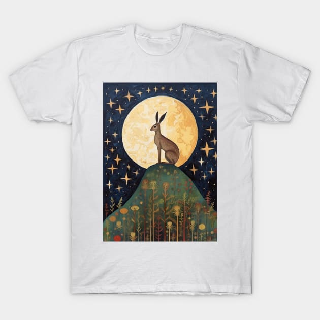 Moonlit Reverie: The Hare's Serenity T-Shirt by thewandswant